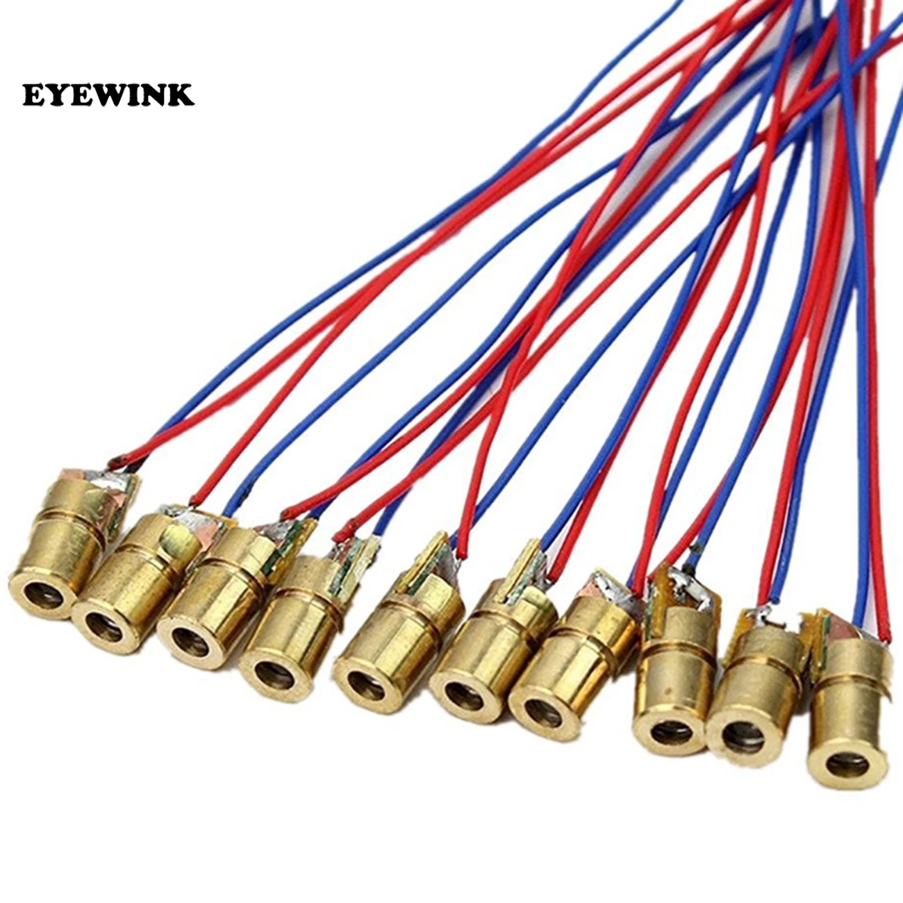 

10pcs/lot 650nm 6mm 3V/5V 5mW Laser Dot Diode Module Copper Head Red