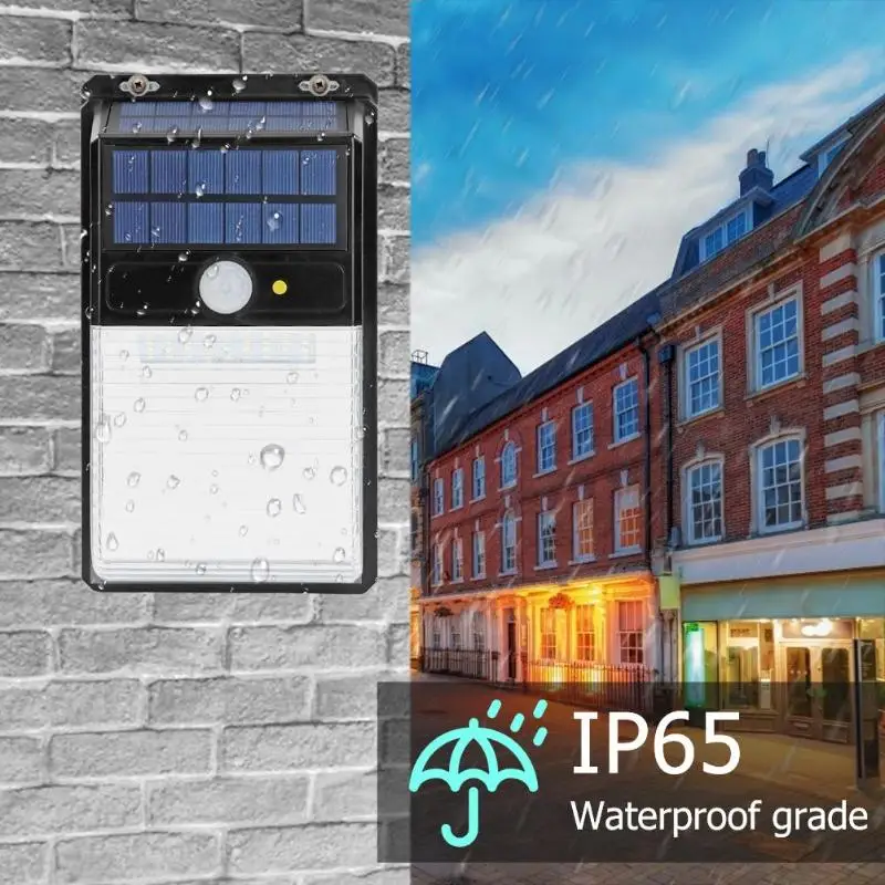 

36LED Solar Motion Sensor Wall Lamp Outdoor Waterproof Yard Security Light