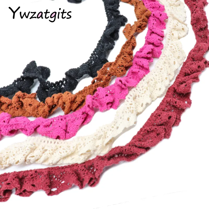 

ywzatgits 2y/5y Approx 25mm Cotton Lace Trim Net Lace Ribbon For Handmade Sewing Material Accessories 050025090