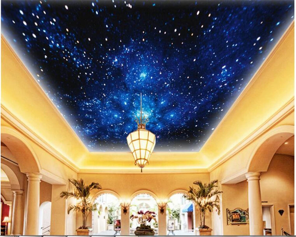 beibehang Custom ultra realistic wallpaper blue dream ...