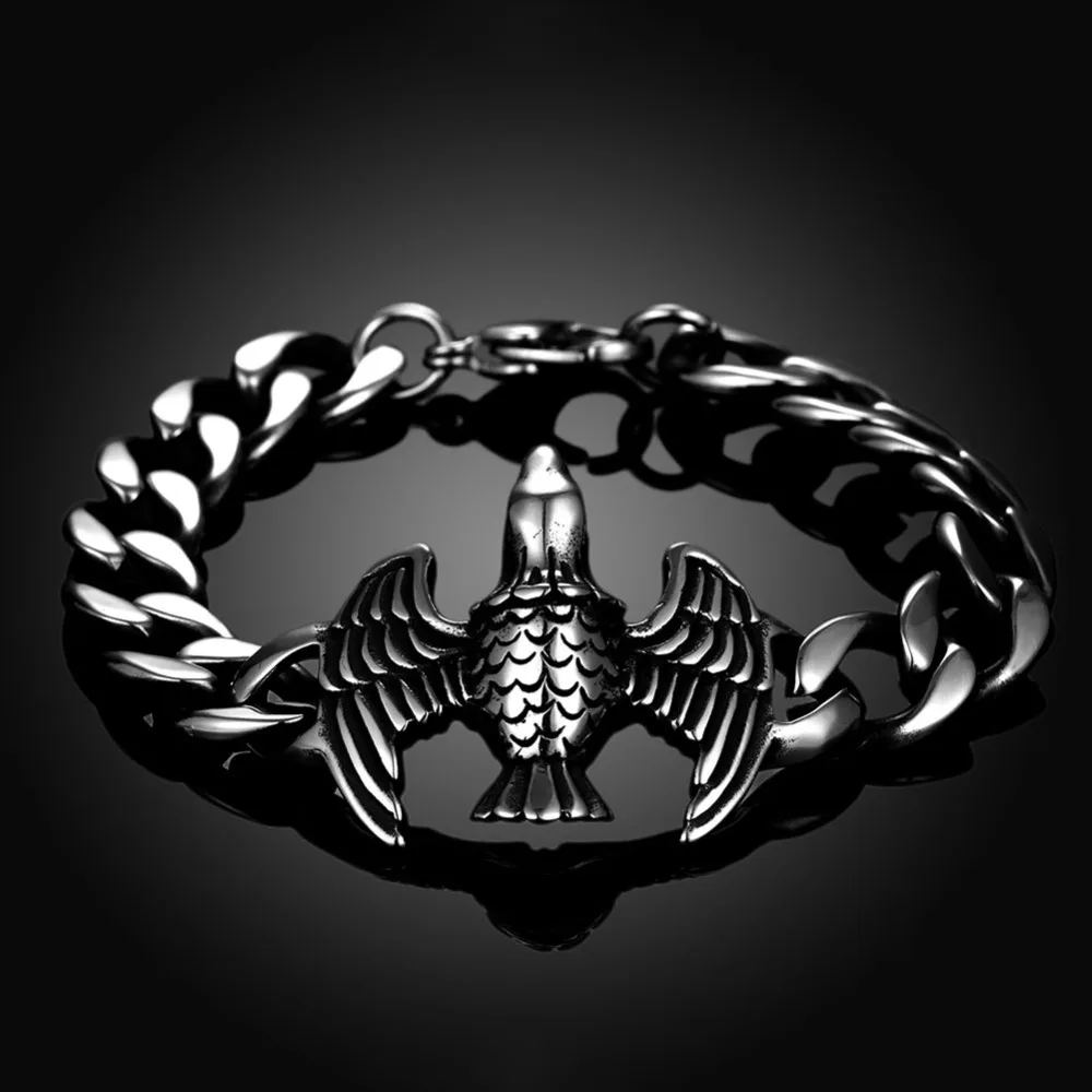 2018 Men Bracelets & Bangles 316L Stainless Steel Flied Eagle Wrist