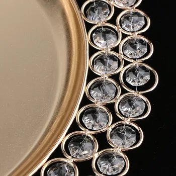

33cm Crystal Ring Holder Storage Jewelry Organizer Fruit Plate Desk Decor Home Ornament