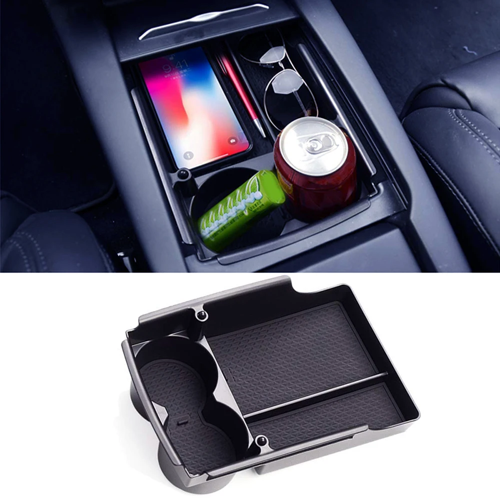 

For Tesla Model S/X Centre Organizer Tray Console Armrest Storage Box and Cup Holders 2016\2017\2018 Plate Container Accessory