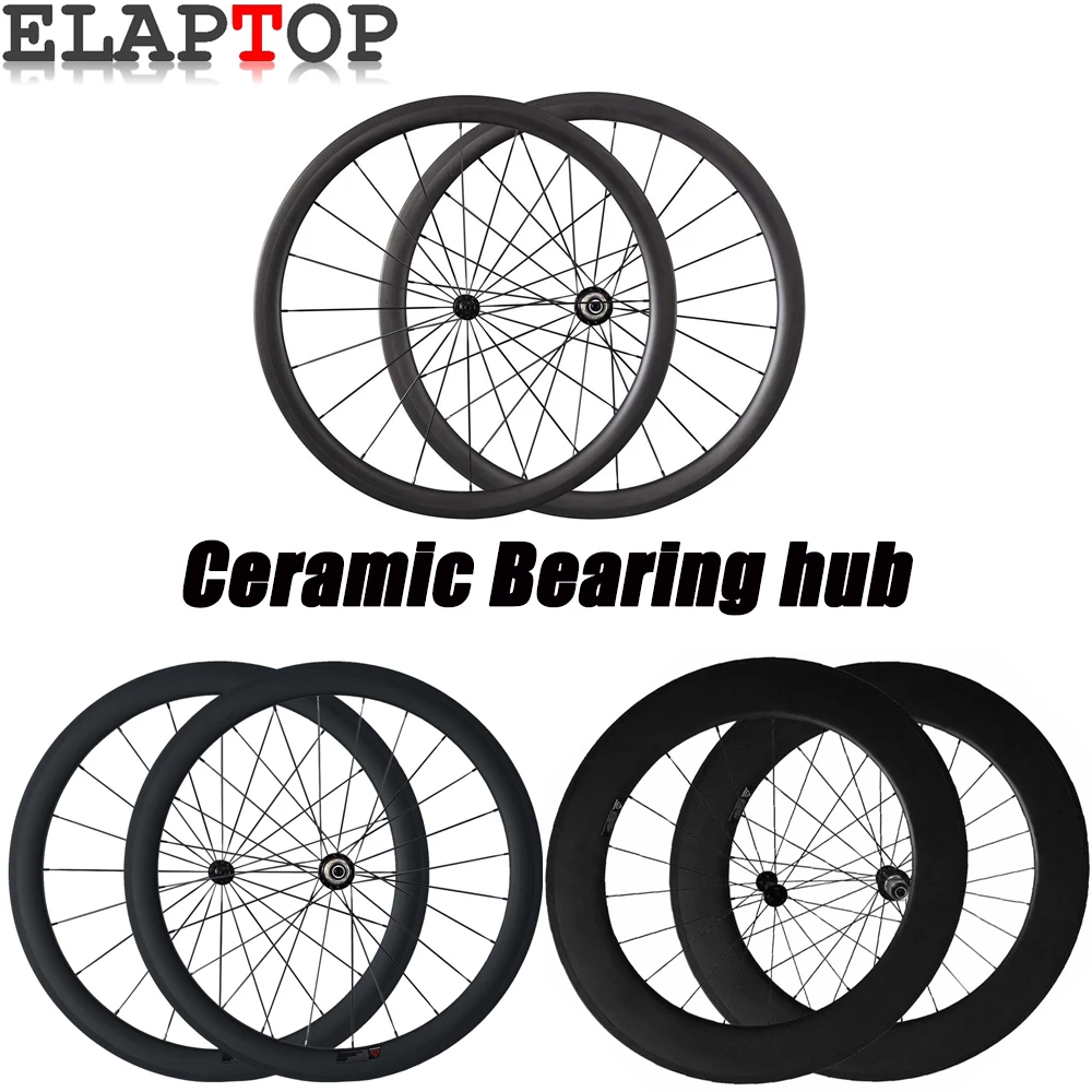 

Factory Price Ceramic Bearing hub Road bike Wheelset 38 50 88 mm Clincher Tubular Carbon Fiber Wheels 700c 3K Matte V Brake rim