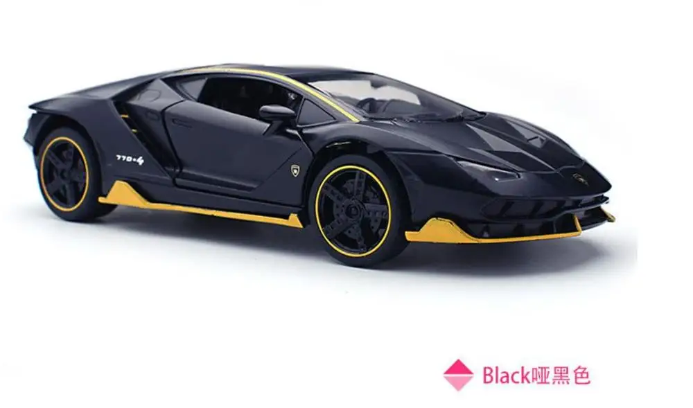 1/32 Diecasts& игрушечный автомобиль Aventador LP770 горячий стиль рэмбо центенарио звуковой светильник игрушки - Цвет: grind black