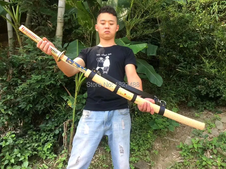 Прекрасный Синий Высокоуглеродистый стальной клинок, острый японский самурайский меч, катана, ручной работы, полный Азиатский нож Тан|Мечи| | АлиЭкспресс