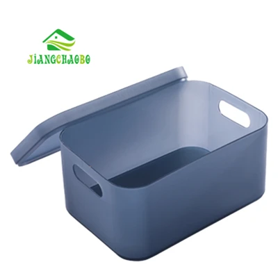 Настольная Косметика Матовая Отделка Коробка для хранения туалетный столик уход за кожей ювелирные изделия прозрачная перегородка ящик для мусора - Цвет: 1 Grid L Blue