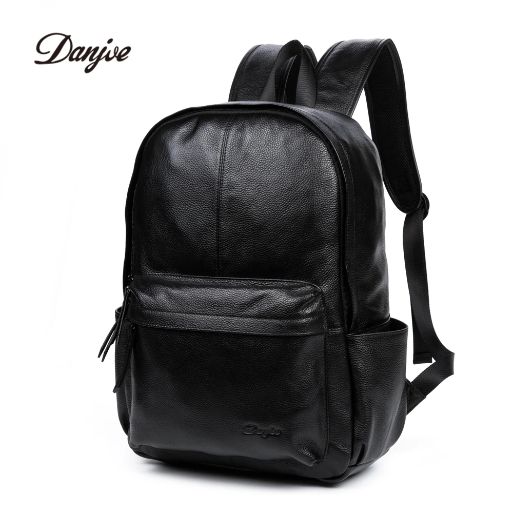 

DANJUE Genuine Leather Men Backpack Large Capacity Man Travel Bags High Quality Trendy Business Bag For Man Leisure Laptop Bag