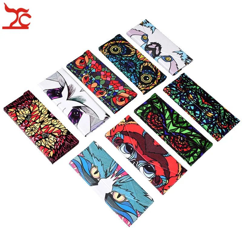 

New Portable Handmade Cartoon Animal Printing Pattern Foldable Triangular Glasses Case Magnetic Leather Glasses Eyeglass Case