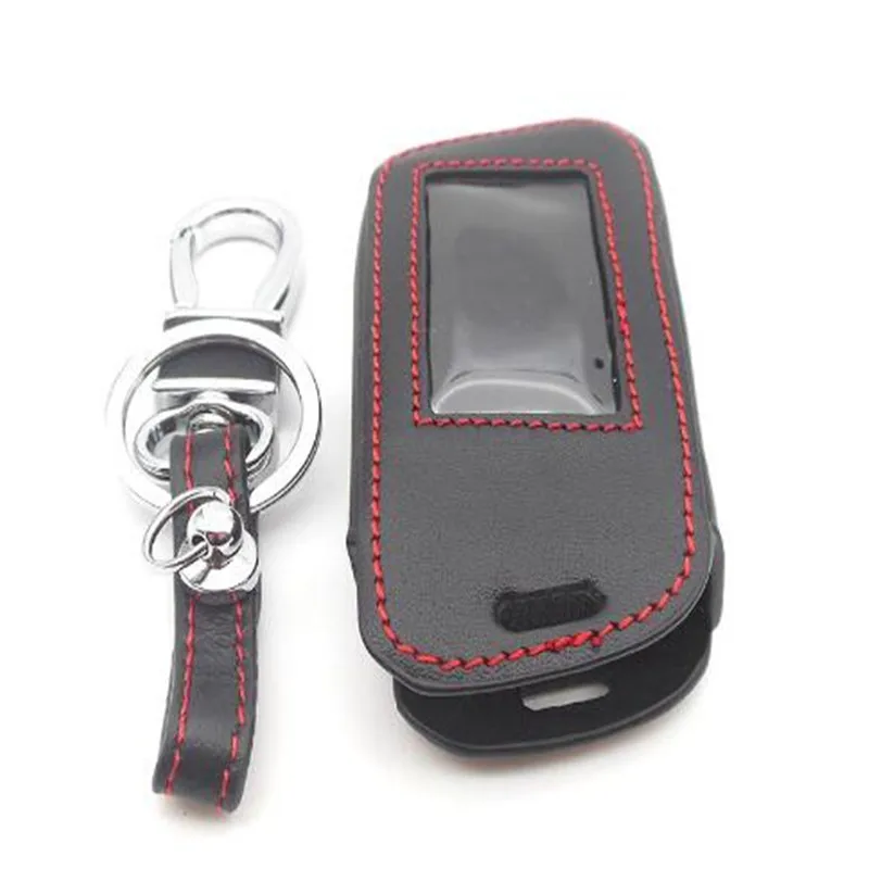 

New A93 Leather Case For Starline A93 A63 Car alarm Remote Controller LCD Keychain Cover