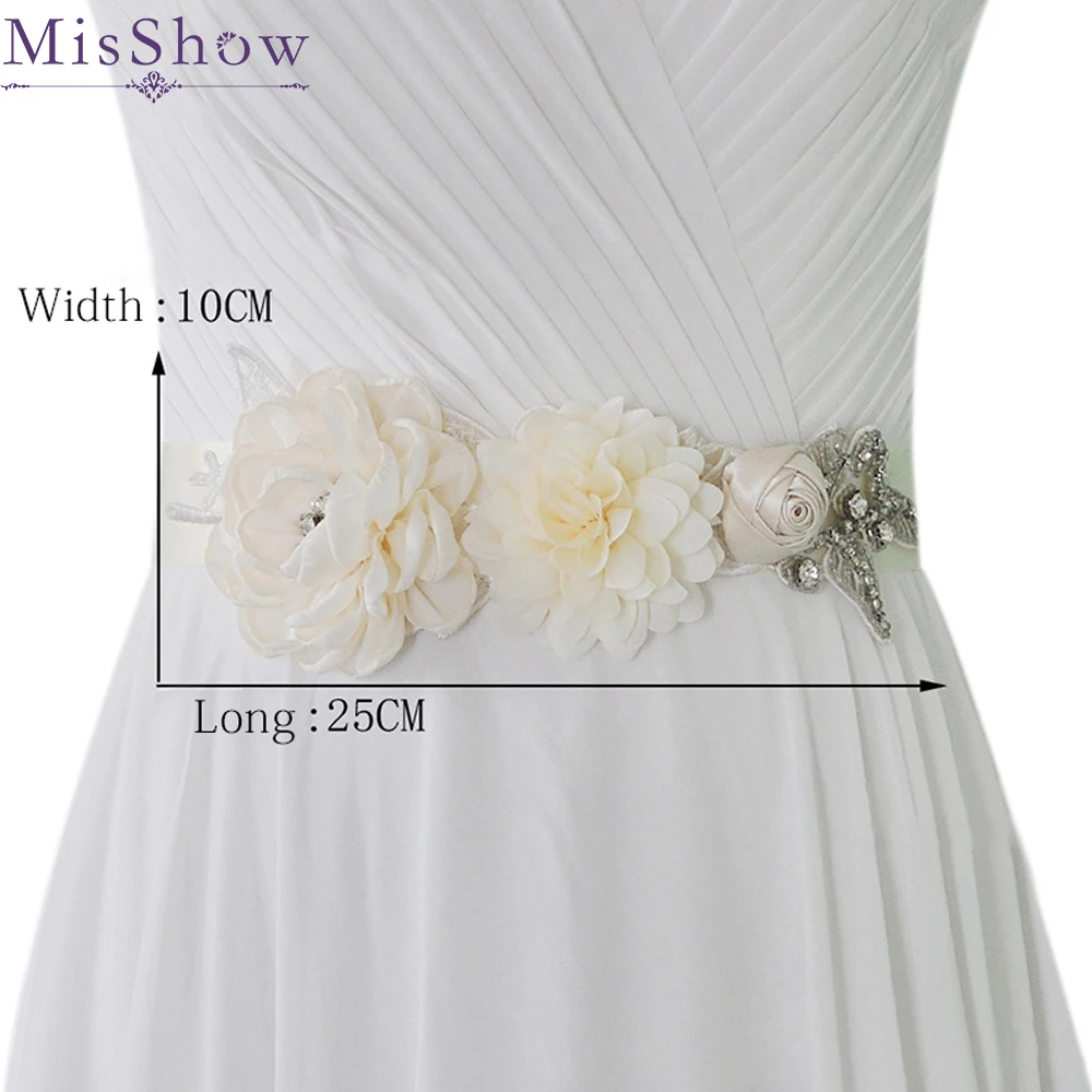  Wedding  Belts  Satin Flower Pearl Decoration Wedding Dress  