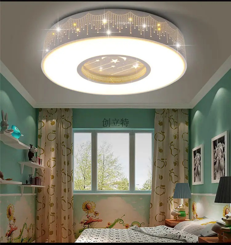 Simple Round Led Children Room Star Ceiling Lamps Round Boy Girl