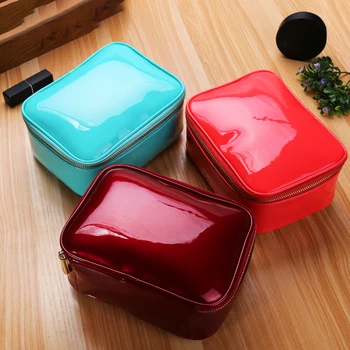 

6PCS / LOT Fashion Cosmetic Bag Women Makeup Bags Waterproof Tote Bag Zipper Travel Laser PU Cosmetic Bag Organizer