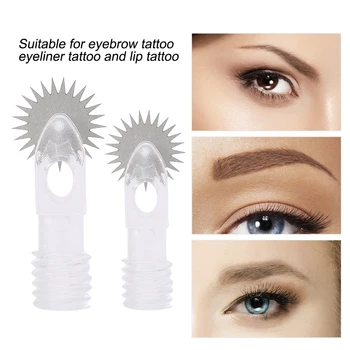 

Microblading Tattoo Needle Roller Fog Eyebrow Eyeline Lip Tattoo 7/10mm Sterile Needle Manual Curved Blade For Tattoo Pen l