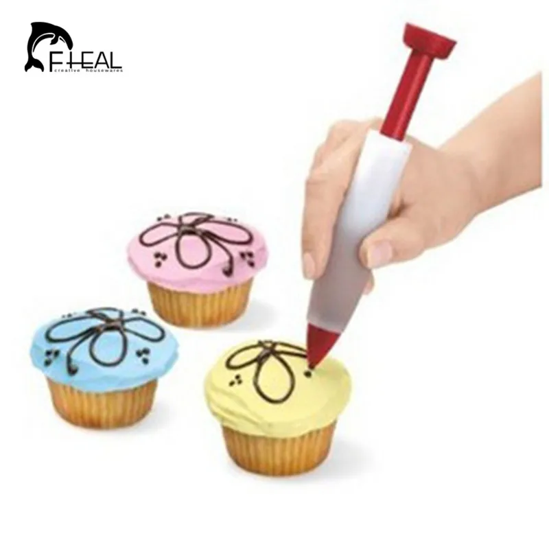 

FHEAL Top Quality Silicone Chocolate Salad Sauce Pen For Decorating Cookies Cake Pastry Baking Tools