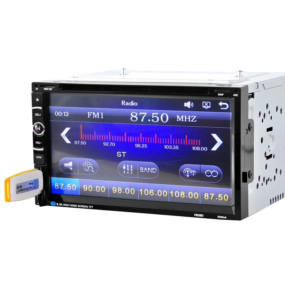 Автомобильный dvd плеер 2 DIN автомобильный DVD/ CD / MP3 mp5 usb/sd/плееры Bluetooth сенсорный
