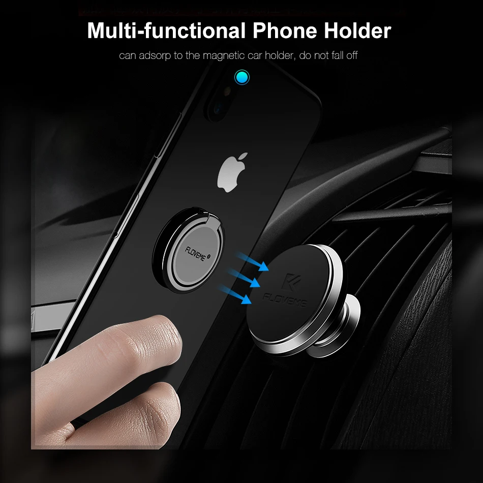 FLOVEME Finger Ring Phone Holder For Samsung S9 Plus For iPhone X 6 6s 7 8 Plus Magnetic Stand Holder For Mobile Phone Support