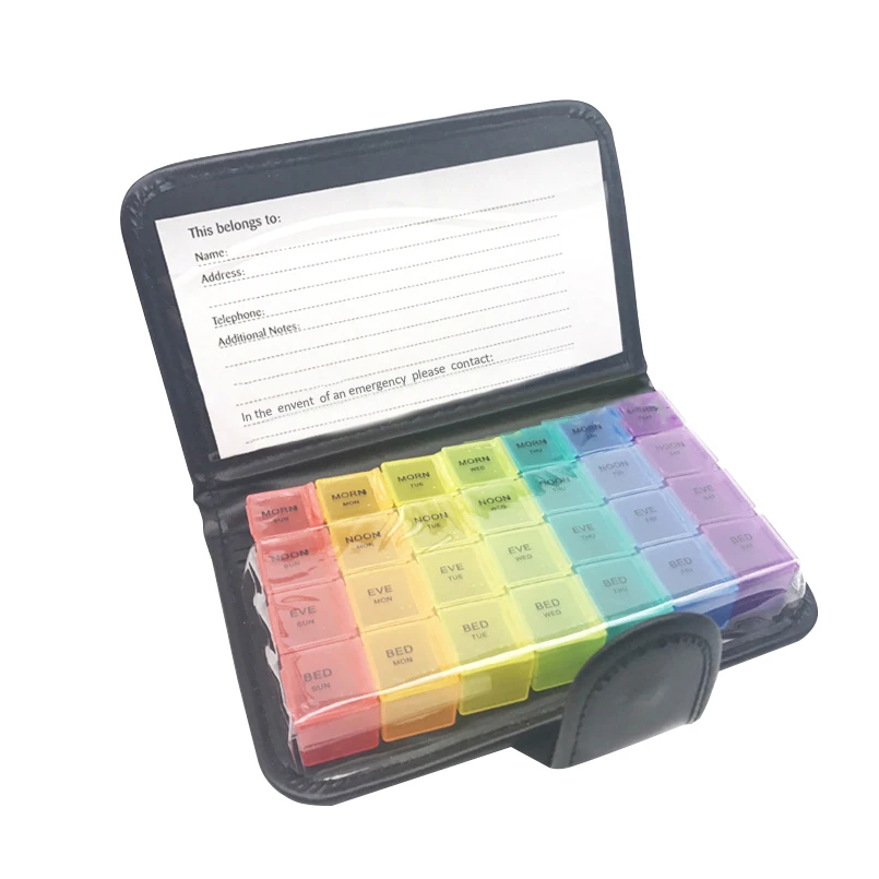 28 Grids Pill Box Tablet 7 Day Weekly Medicine Dispenser Tablet Holder