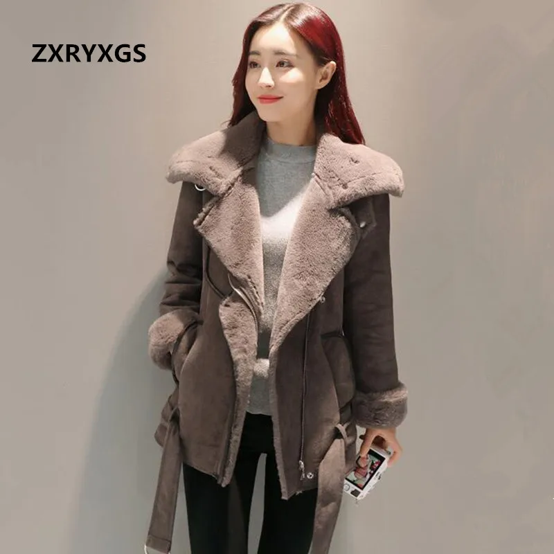 

2019 Newest Fashion Winter Coat Jacket Deer Suede Warm Jacket Women Coat Large Size Thickening Warm Slim Plus Velvet Cotton Coat