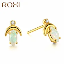 ROXI золото Цвет маркиза опал серьги Луна Форма австрийский ясно, циркон серьги для Для женщин вечерние ювелирных букле d'oreille