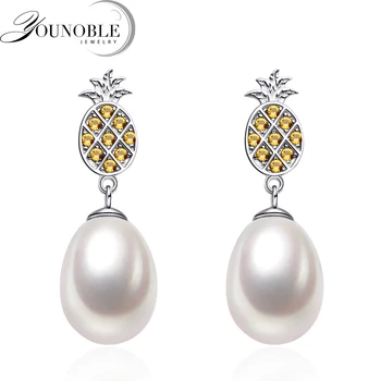 

Fashion Natural Freshwater Pearl Earrings For Women,Pineapple 925 Silver Drop Earrings Pearl Daughter Gift