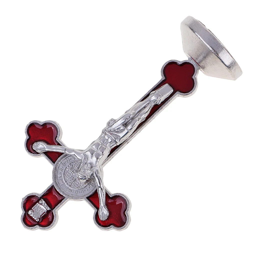 Durable Magnetic Bottom Cross Statue Crucifix Jesus Christianity Accessory for House Chapel Decoration Crafts