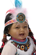22″ black reborn babies handmade Native American Indian reborn baby doll ethnic doll collection girls gift bonecas