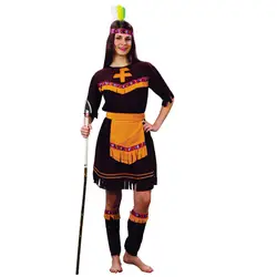 Коренных Хэллоуин маскарад бар вечерние индийский костюмы для сцены Оригинальный Женский костюм дикарки