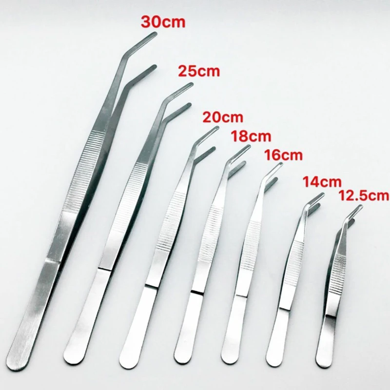 

Elbow Tweezers Anti-static Hand Tool Clear Clip Tool 12.5cm/14cm/16cm/18cm/20cm/25cm/30cm Stainless Steel Aquarium Tool