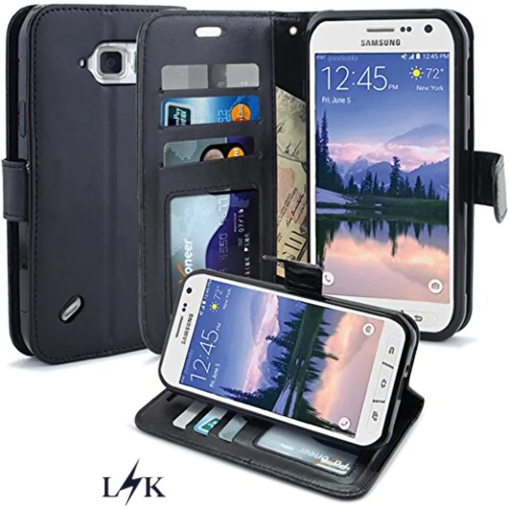 For Samsung Galaxy S6 Active Case, LK Galaxy S6 Active Wallet Case, Luxury PU Leather Case Fli