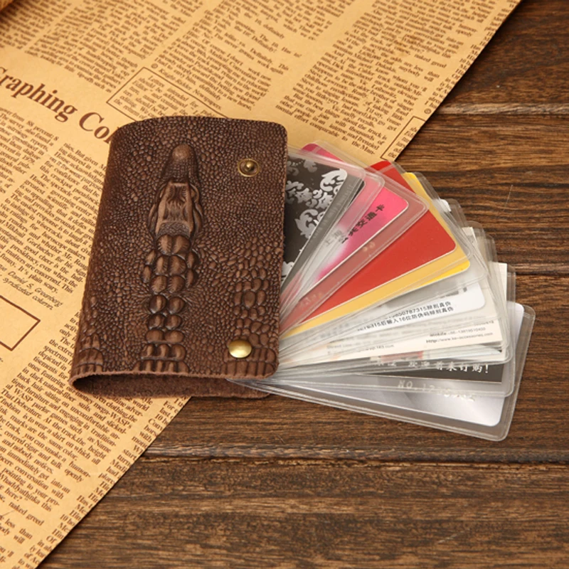 www.bagssaleusa.com : Buy Crocodile Pattern Vintage Genuine Leather Credit Card Holder Card Wallet ...