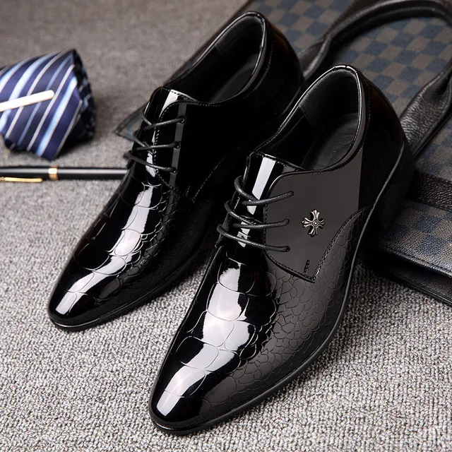 New italian oxford shoes for men luxury mens patent leather wedding