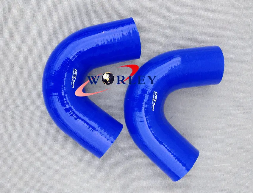 

New Silicone 135 degree Elbow bend hose 70mm 2.75" inch intake pipe kit BLUE