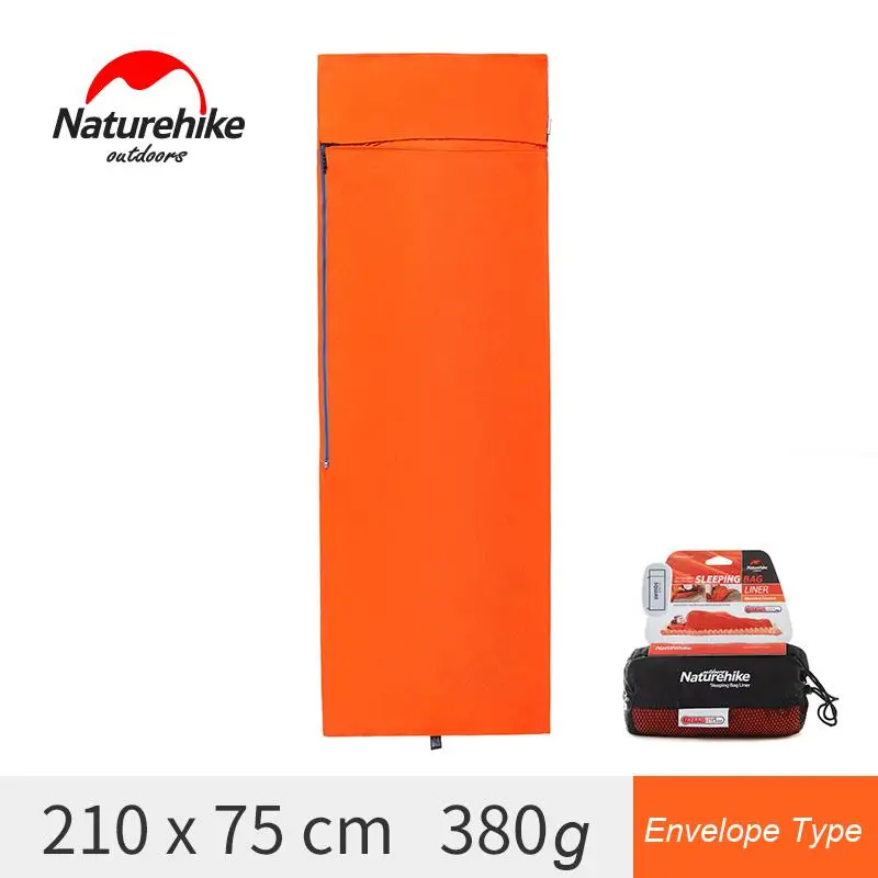 Naturehike спальный мешок вкладыш Конверт Мумия Открытый Кемпинг портативный одноместный спальный мешок вкладыш замок температуры NH17N004-D - Цвет: Orange Envelope
