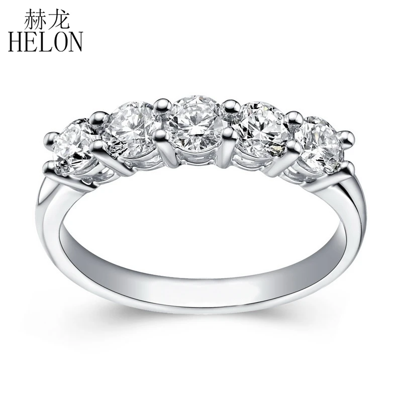 Женское кольцо с бриллиантом HELON Moissanite из стерлингового серебра 925 пробы 1 карат
