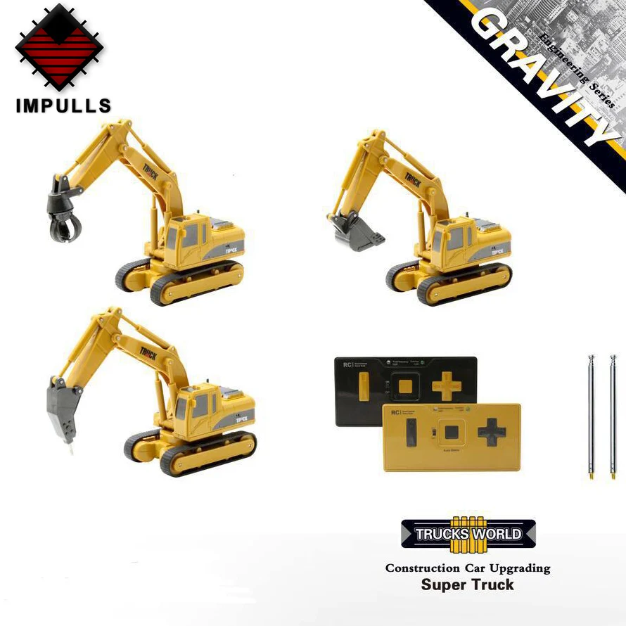 Impulls Rc Hydraulic Excavator Mini RC Truck Remote Control Car Crawler Educational Toys Toddler Toys for Boys for Children FSWB