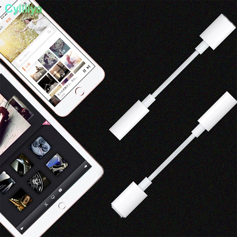 

For iPhone 7 8 Plus X Earphone Splitter For Lightn to 3.5mm Headphone Jack Audio Cable Converter Adapter Aux Play Music IOS12