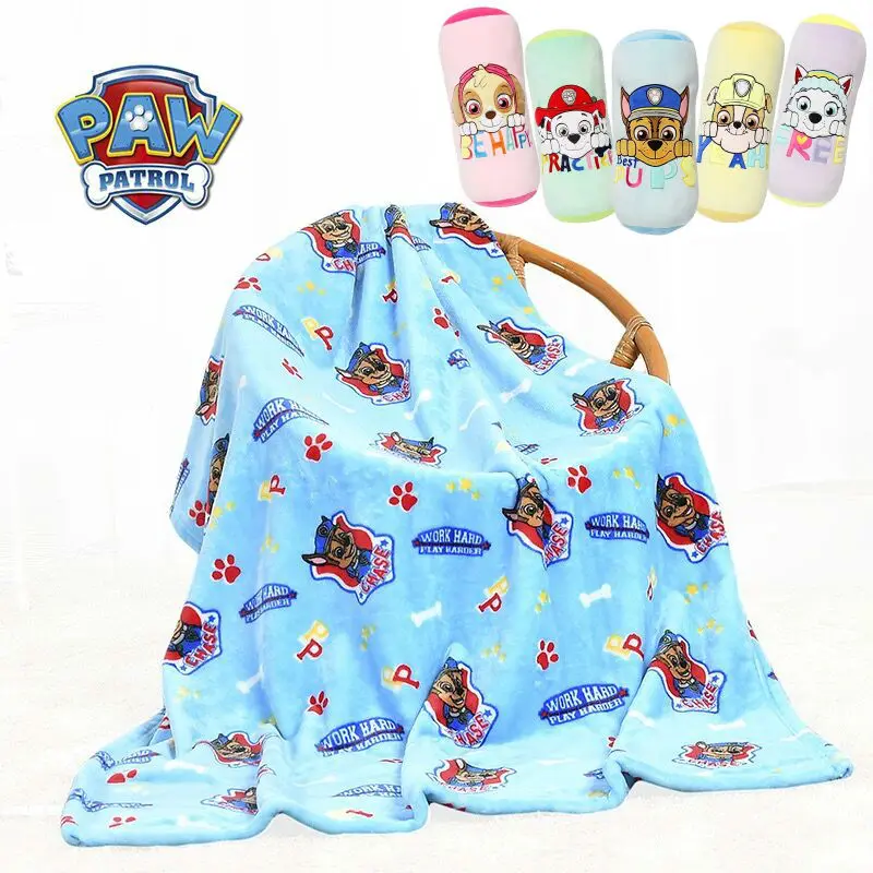 100% véritable patte patrouille chasse dessin animé bonbons climatisation multi-fonction en peluche couette enfants maternelle couverture enfants jouet