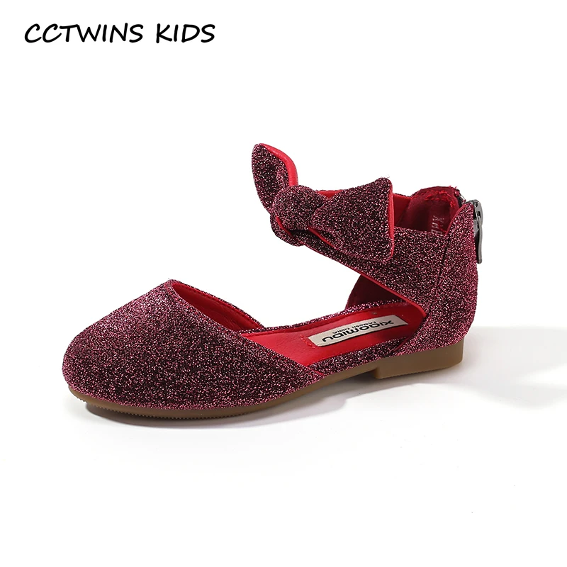 

CCTWINS Kids Shoes 2019 Summer Girls Fashion Bow Party Dress Shoe Toddler Children Flat Princess Baby Brand Sandals PS558