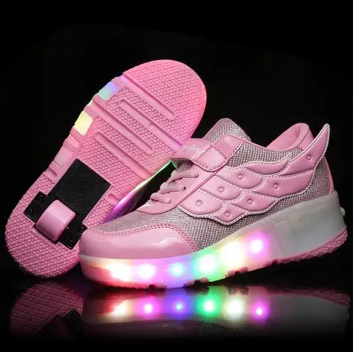 

2016 New Child Jazzy Heelys Junior Girls/Boys LED Light Heelys Children Roller Skate Shoes, Kids Sneakers With Single Wheels