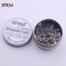 Xfkm bobinas de tigre ni80, 50/100 peças, alienígena, mistura de tigre, bobinas torcidas planas, envoltório pré-montadas, quad hive, aquecimento, resistência ni80