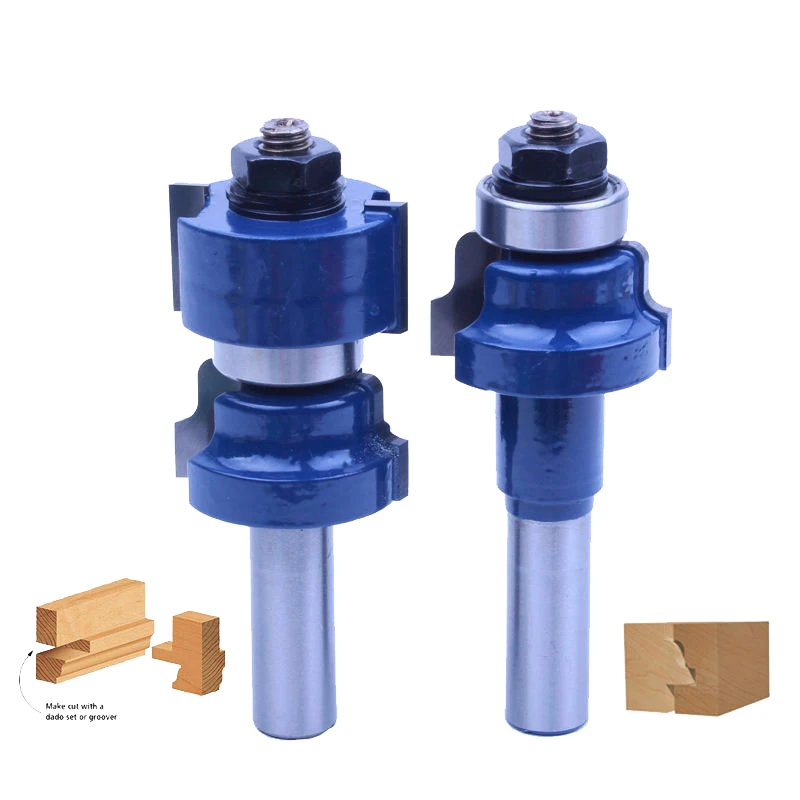 2 Bit Window Sash/ Glass Door Router Bit Set 1/2" Shank Door Knife Woodworking Cutter Tenon