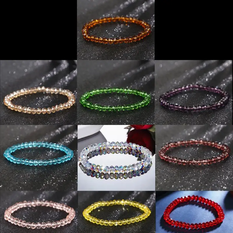 

Crystal Bracelet Handmade Glass Beaded Stretch Bracelets Women Fashion Jewelry