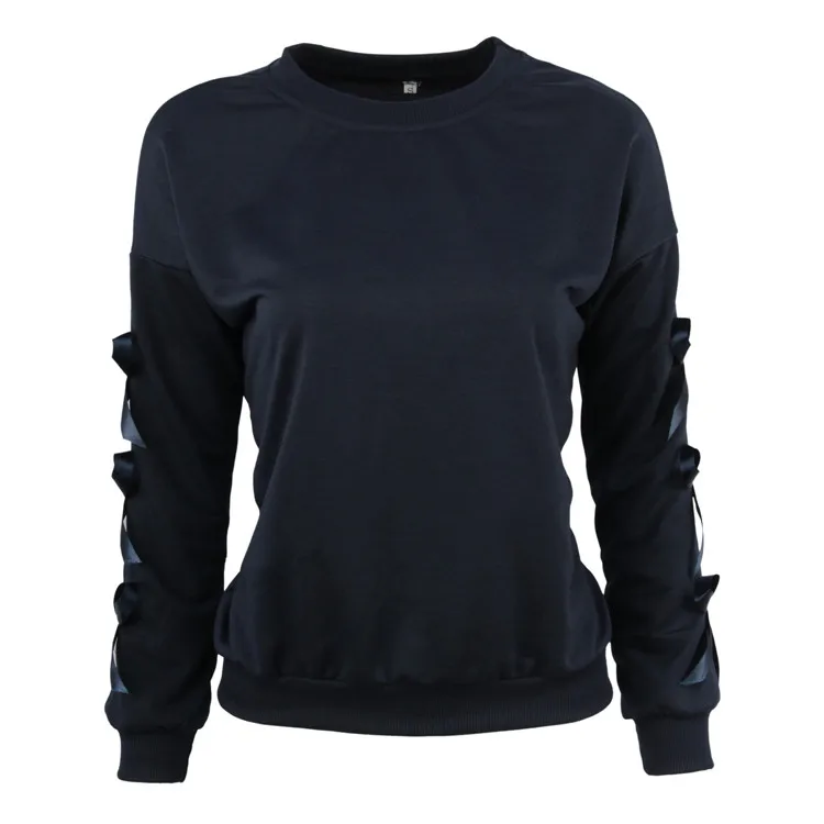 

2017 S-XL New Autumn Women Full Casual Winter Fashion Sweatshirts Pullover Arm bowknot decorative O-neck long Tops
