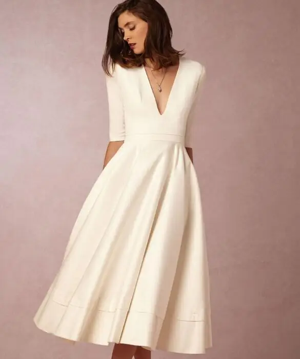 TYJTJY винтажное осенне-летнее платье женское повседневное Элегантное Белое Бальное платье женские платья сексуальные длинные вечерние платья с v-образным вырезом размера плюс - Цвет: Style 1