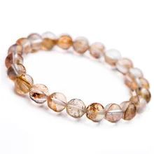 8,5 мм натуральное окаменелое дерево драгоценный камень круглые прозрачные кристаллы бисера стрейч женский браслет