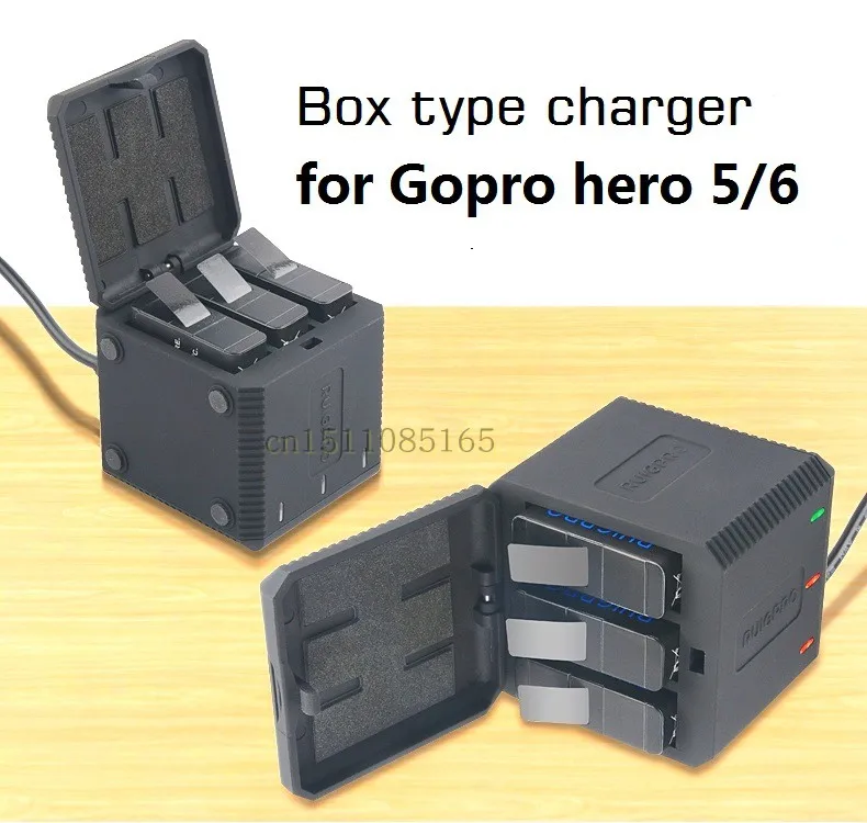 

New 3 Way LED Battery Charger Charging Box Carry Case Battery Housing for GoPro 5 6 Hero 7 Black Hero 6 Accessories Battery Case