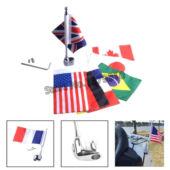 

Motorcycle Flag Aluminum Rear Side Mount Flag Pole Luggage Rack For Honda GoldWing GL1800 GL1200 2001-2011