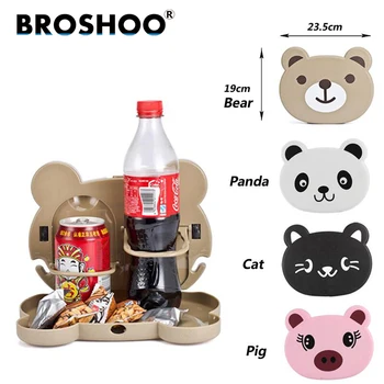 

BROSHOO Lovely Cartoon Shaped Folding Auto Car Back Seat Table Drinks food Holder the car multifunctional tray Free shipping