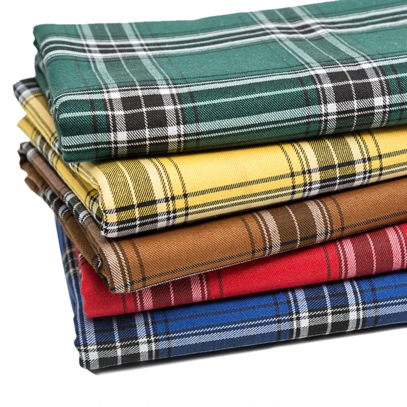 New Plaid Cotton Fabric Polyester Cloth For Man Shirt And Woman Dress